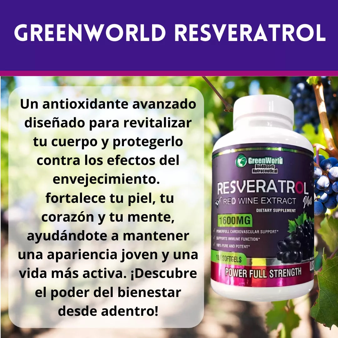 RESVERATROL PLUS🍇EL SECRETO DE LA ETERNA JUVENTUD A TU ALCANCE💊