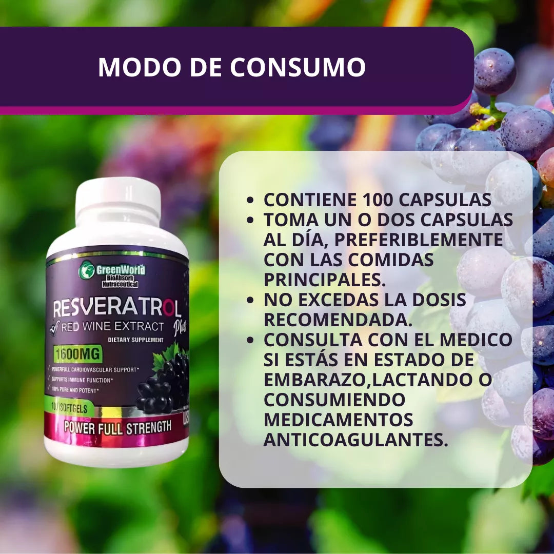 RESVERATROL PLUS🍇EL SECRETO DE LA ETERNA JUVENTUD A TU ALCANCE💊