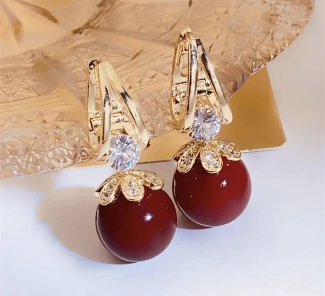 PENDIENTES COLGANTES HUGGIE BRILLANTES ✨ELEGANCIA Y GLAMOUR💖