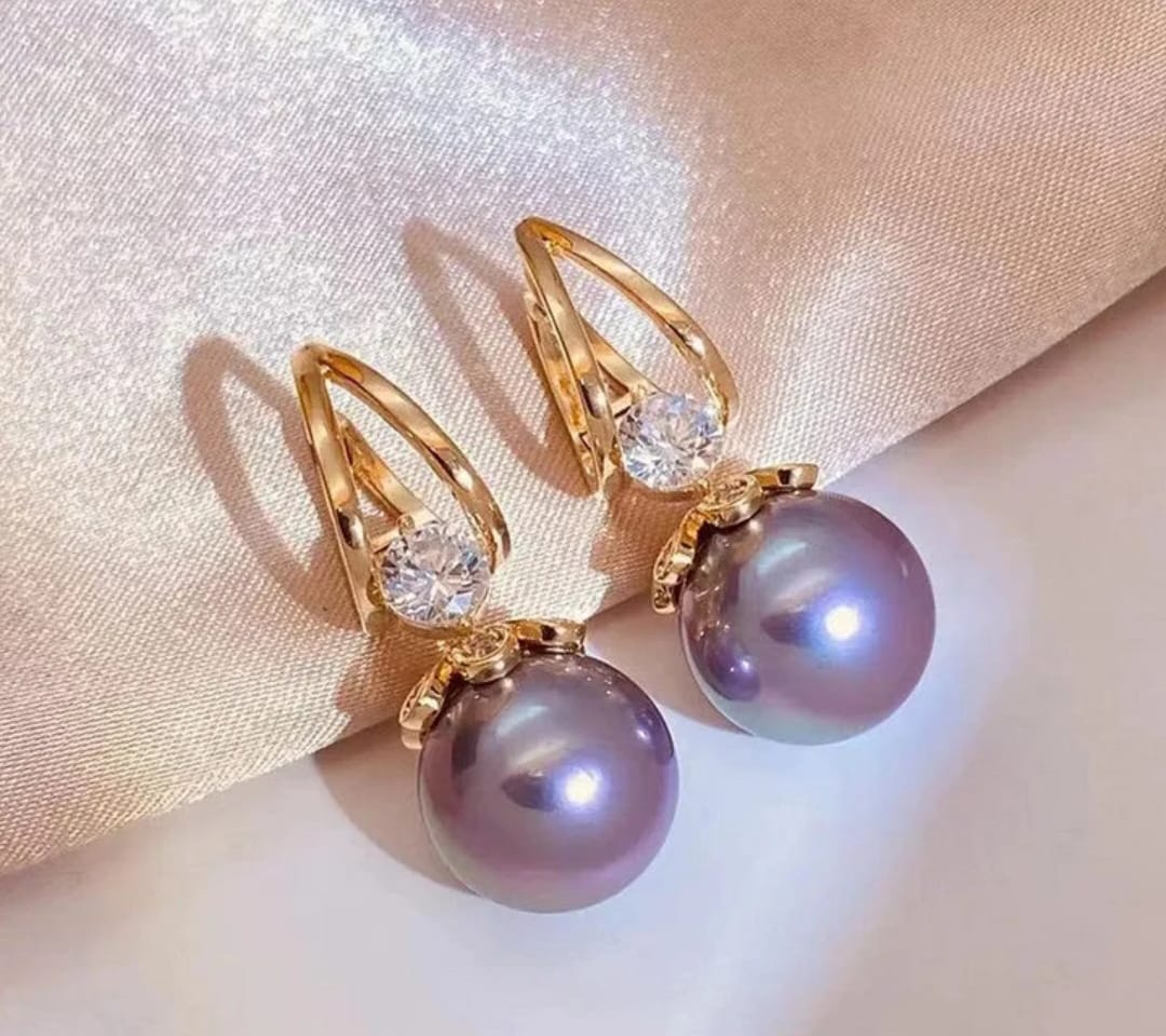 PENDIENTES COLGANTES HUGGIE BRILLANTES ✨ELEGANCIA Y GLAMOUR💖