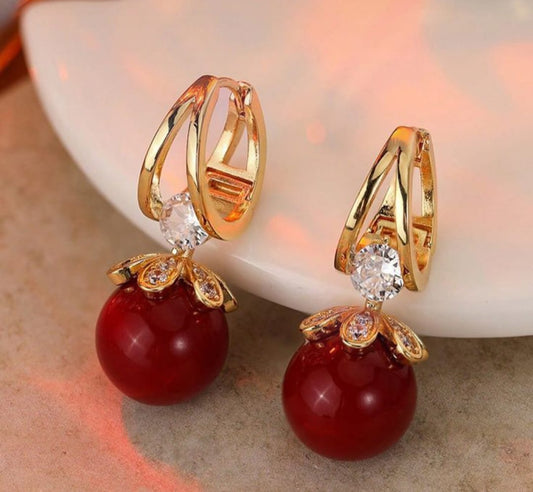 PENDIENTES COLGANTES HUGGIE BRILLANTES ✨ELEGANCIA Y GLAMOUR💖